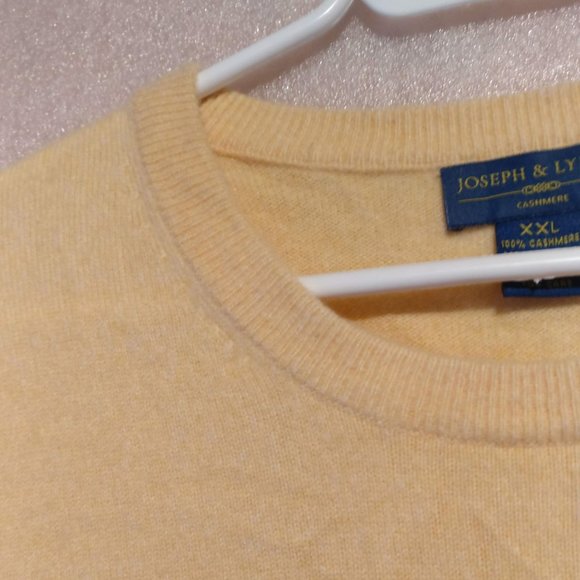 Sweetcorn Yellow Sweater, Pure Cashmere, 100% CASHMERE Ribbed Knit Sweater XXL - Picture 8 of 9